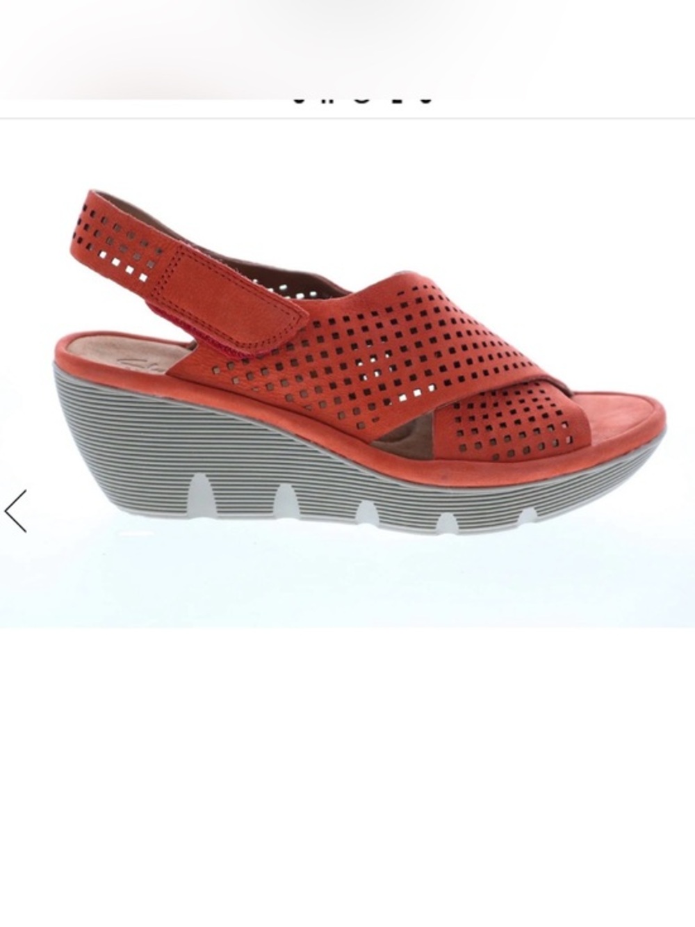 Clarks Coral Perforated Slingback Wedge Sandals